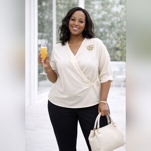 Alfred Dunner Plus Classics Allure Stretch Short Length Pant/Slacks Size 16W